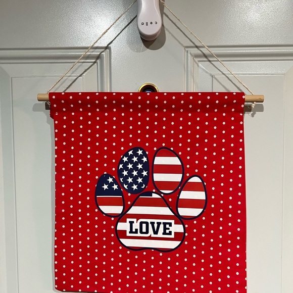 Red Polka Dot Love Paw Wall Hanging - Picture 1 of 3
